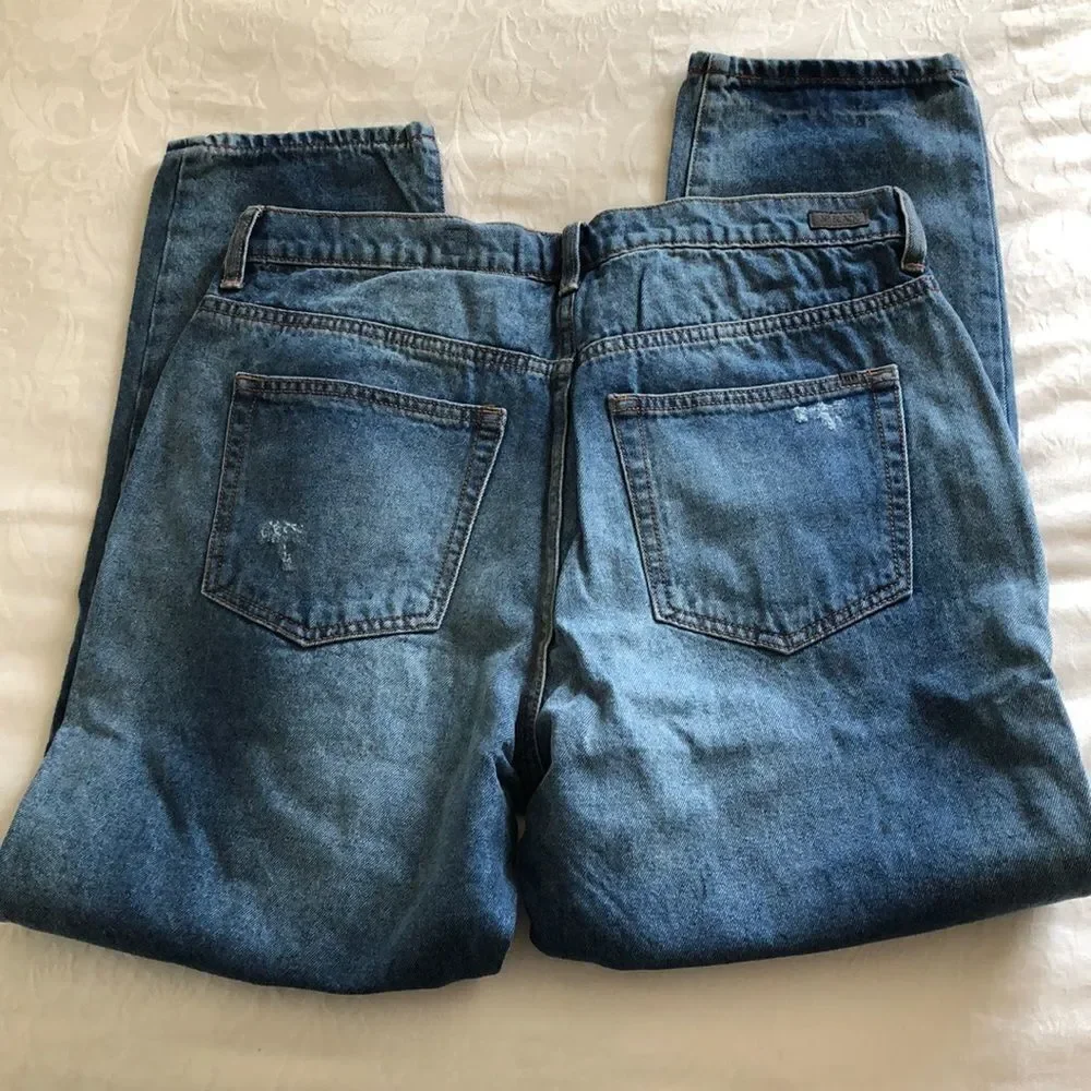SP Black Ripped High waisted crop Mom Size 30 NWT